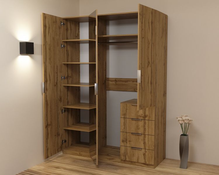 Распродажа Шкаф Кристалл 2, Дуб Аппалачи, 1500х520х2100 (59855154) - Континент фото